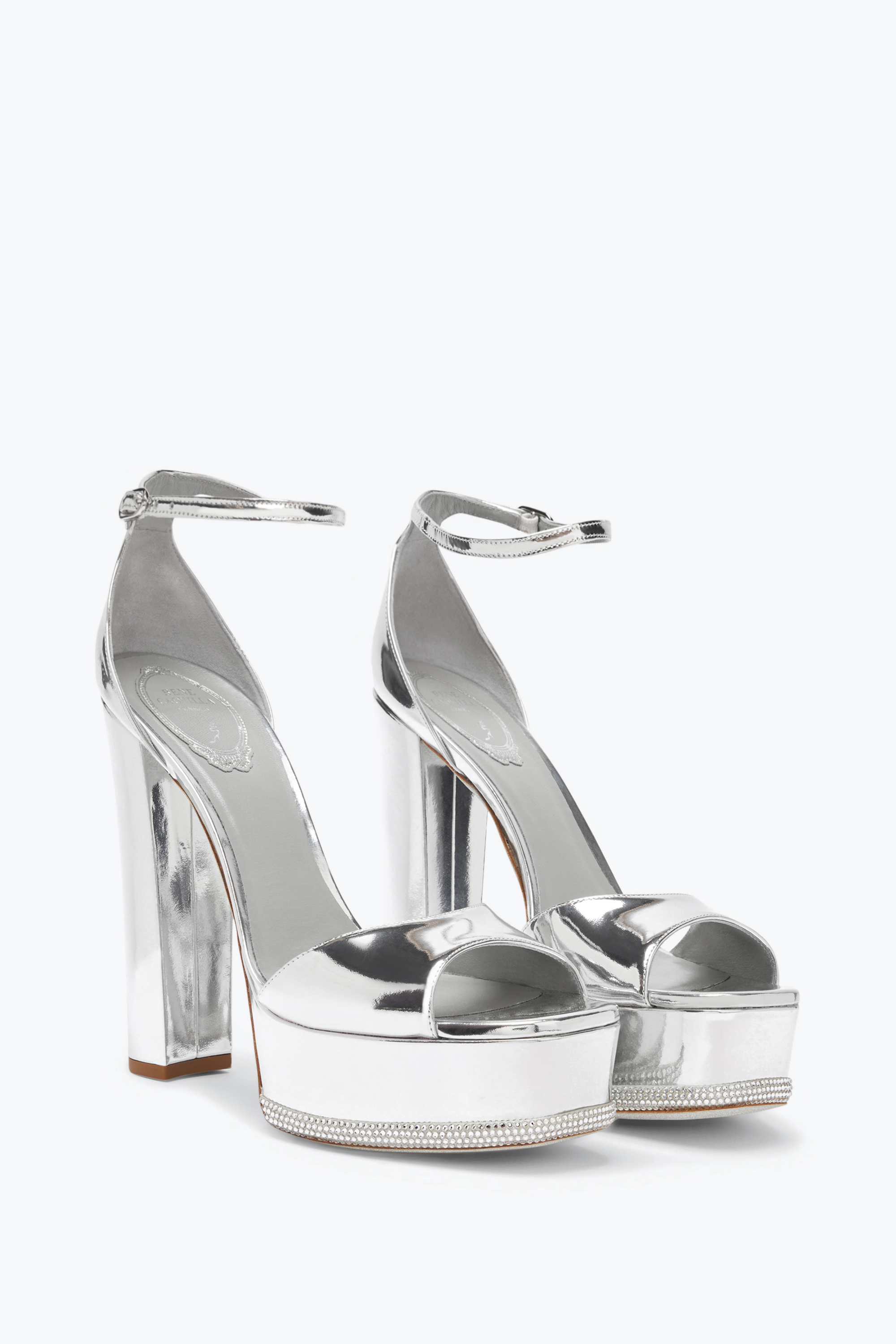 René Caovilla Liza Silver Sandal 130