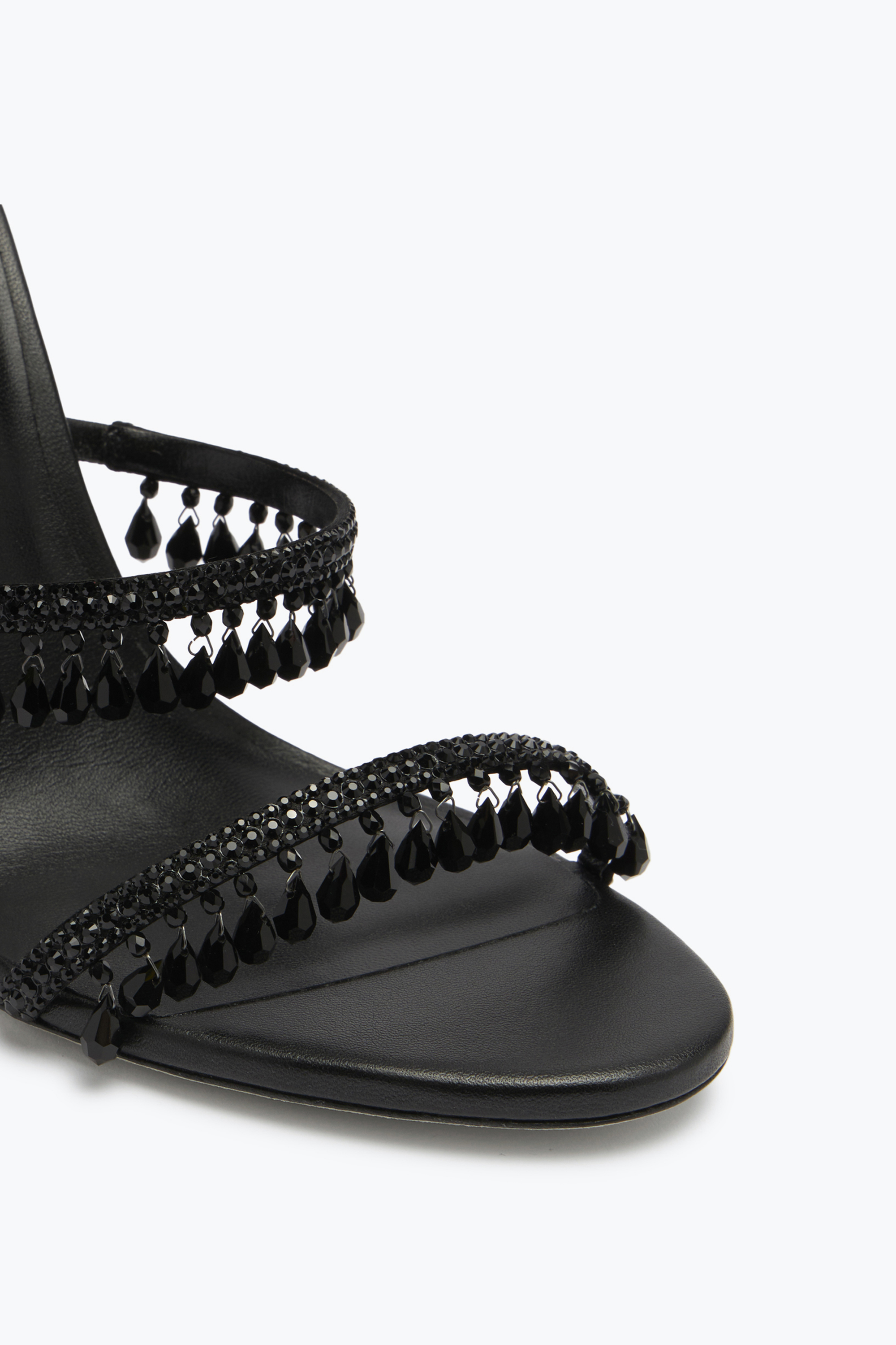 René Caovilla Chandelier Heeled Sandals 105 In Black