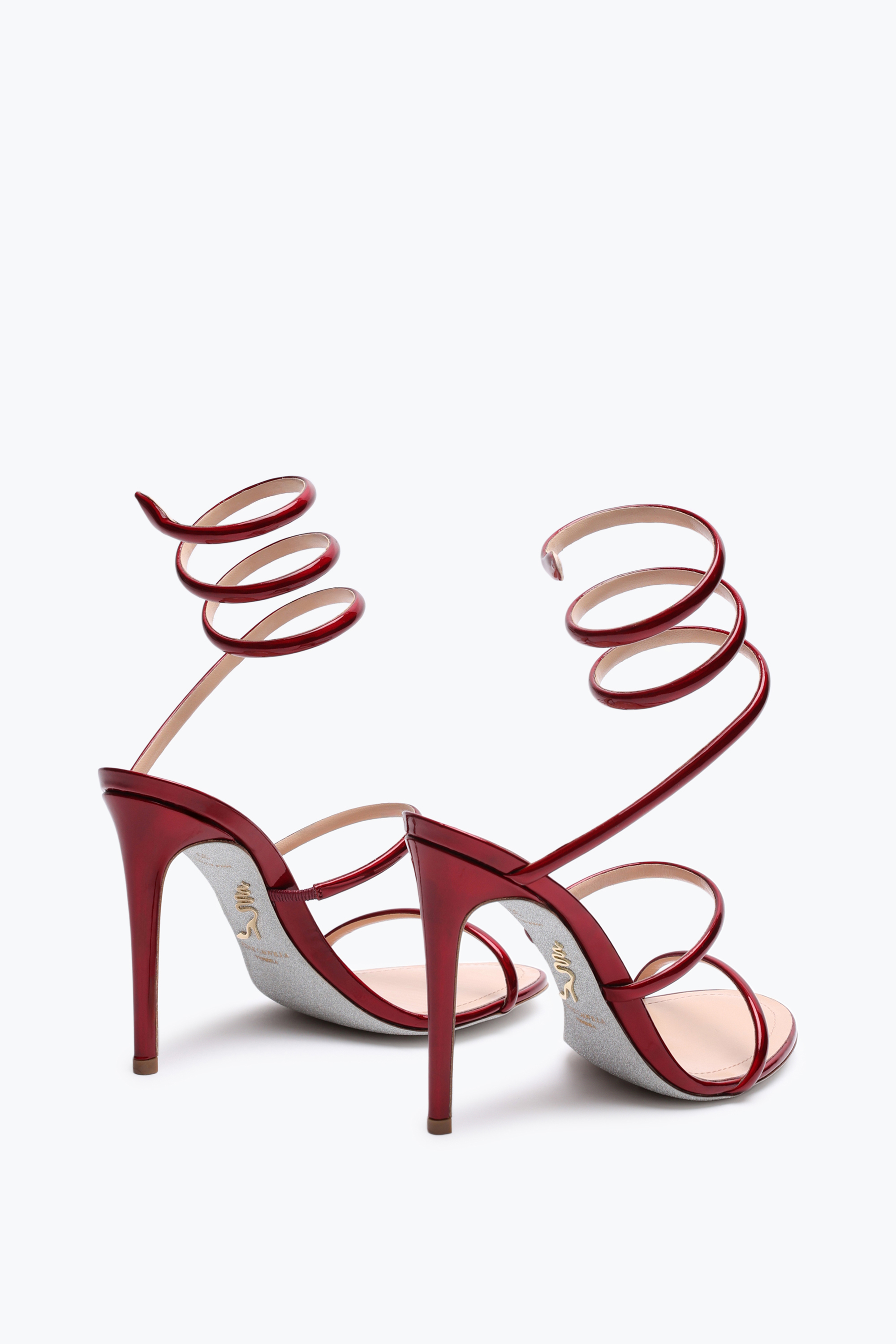 René Caovilla 105mm Metallic Leather Sandals