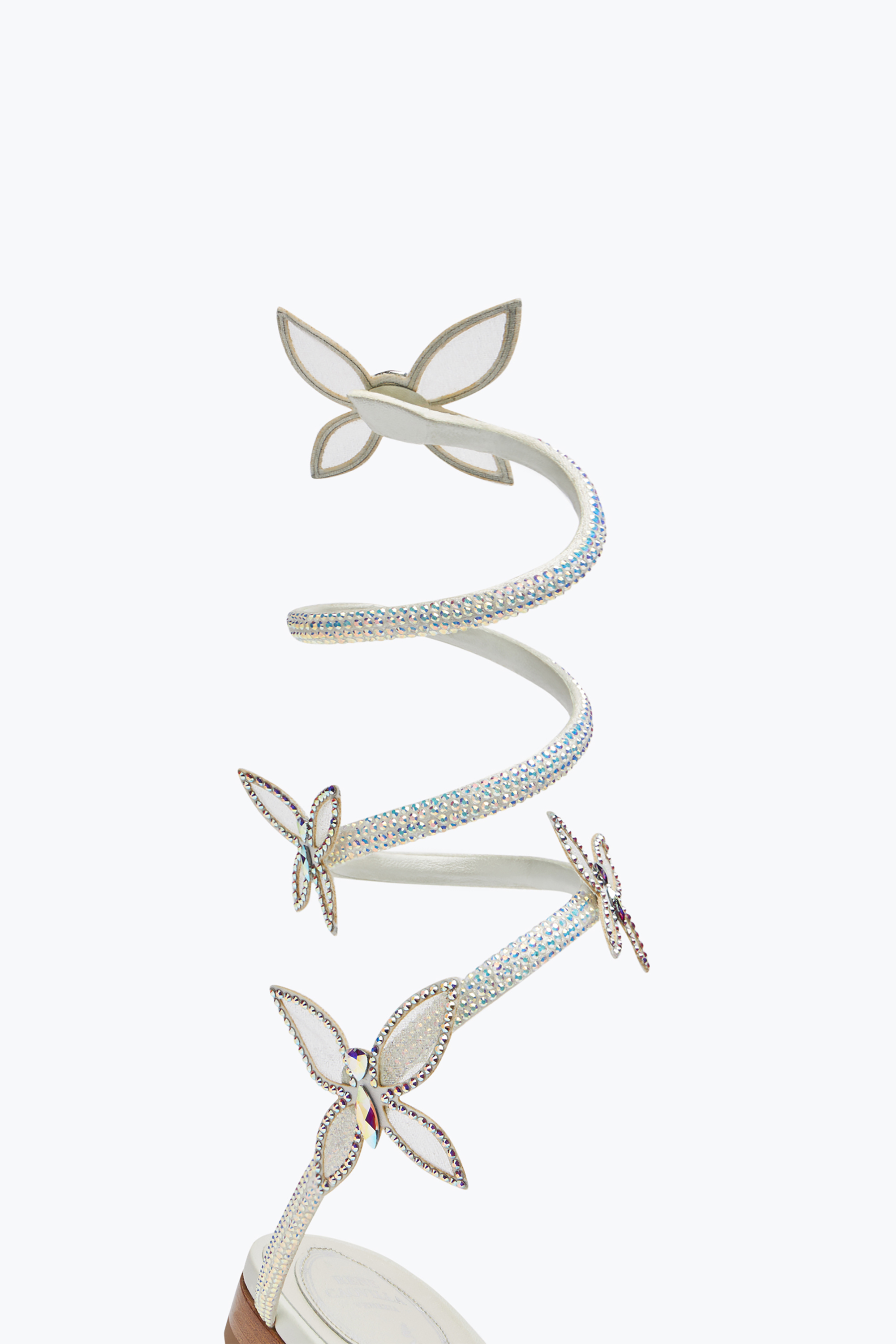 René Caovilla Butterflower Crystal Ivory Sandal 10