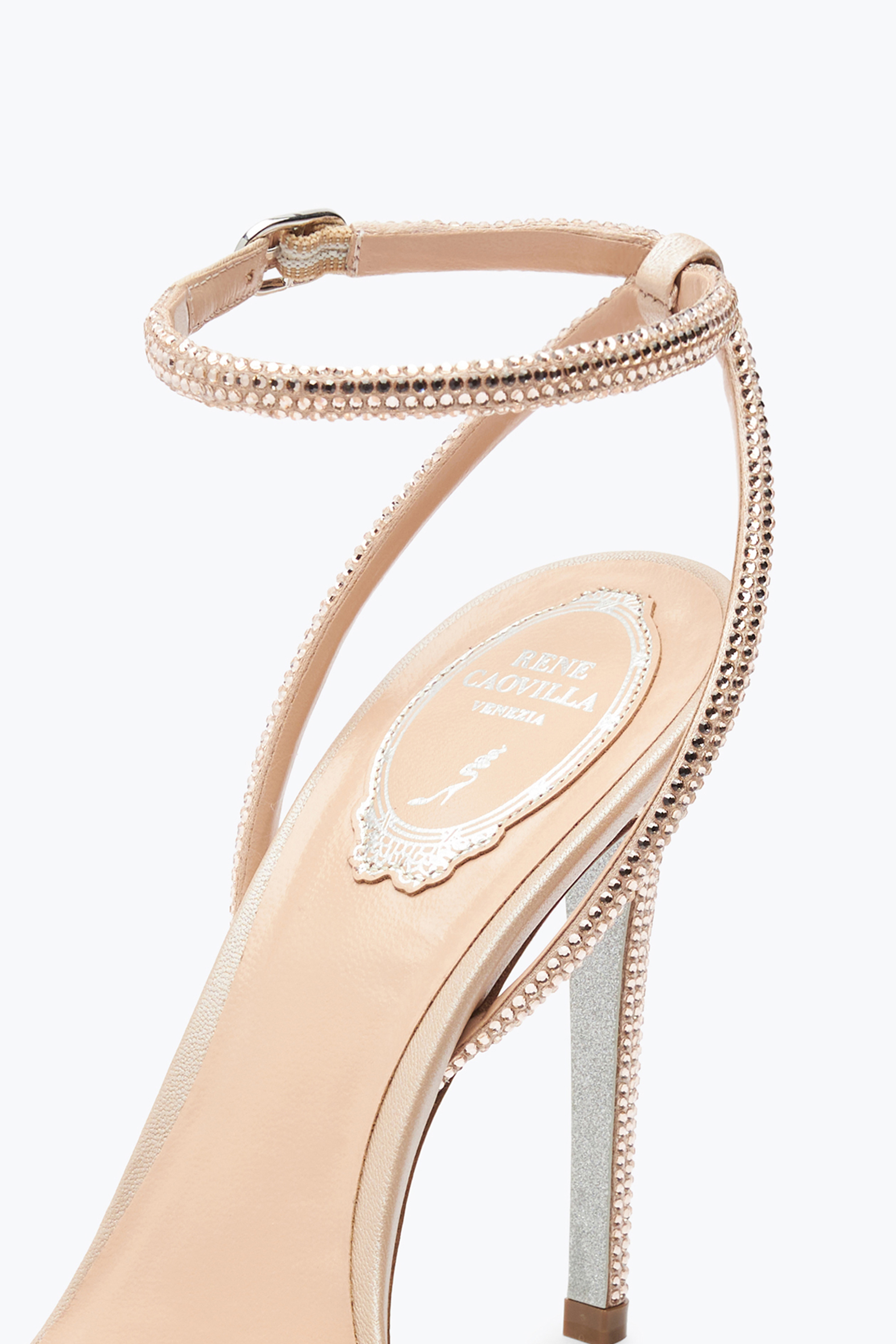 René Caovilla Ellabrita Crystal Blush Sandal 105