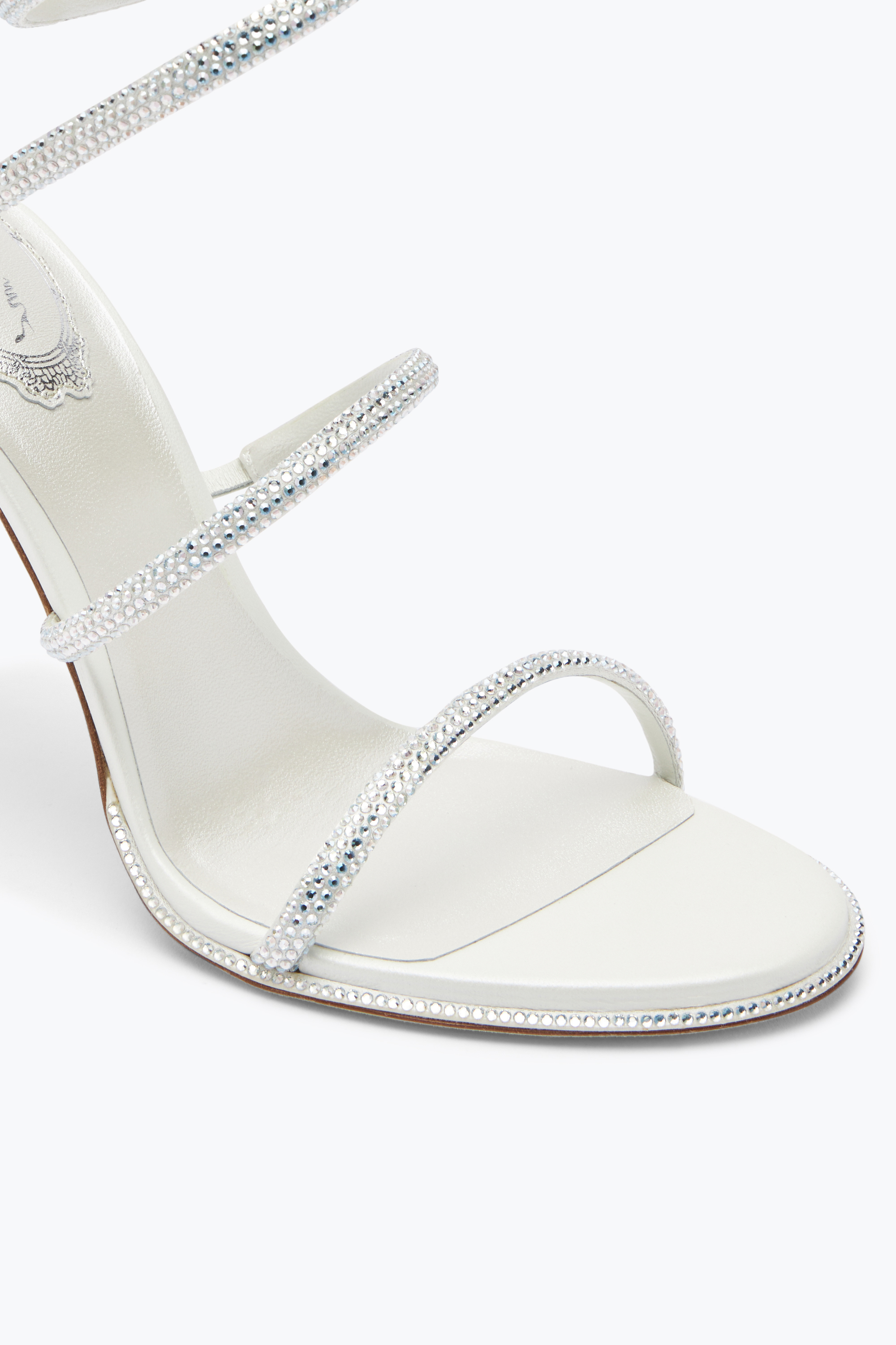René Caovilla Cleo Crystal-embellished Satin Sandals