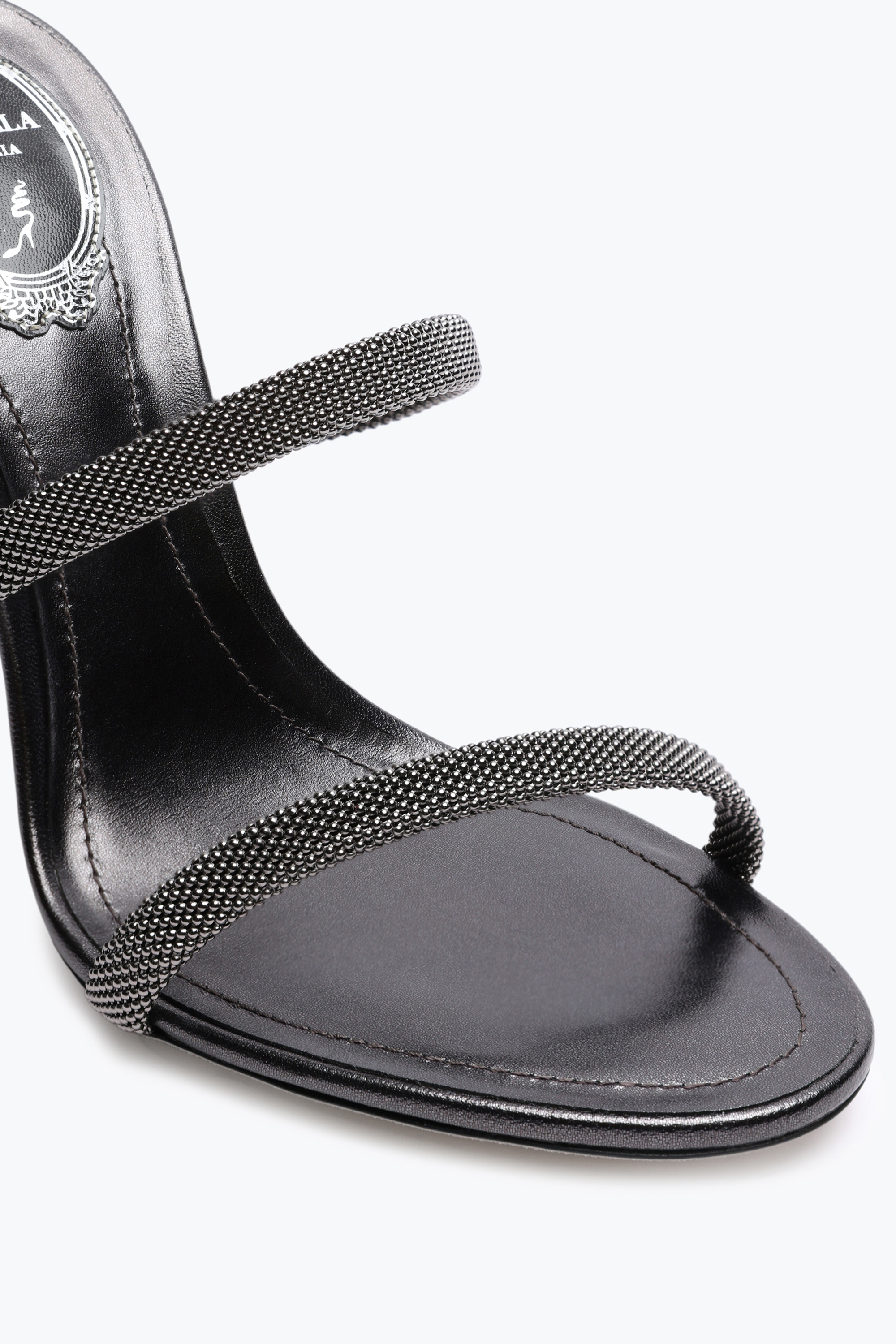 René Caovilla Trigold Cleo Anthracite Sandal 105