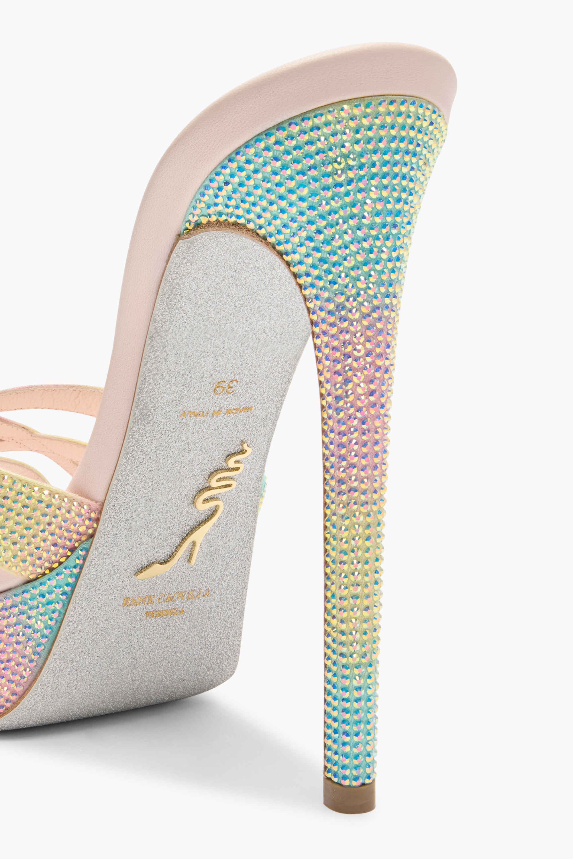 Shop René Caovilla Dania Multicolor Platform Slider Sandal 130