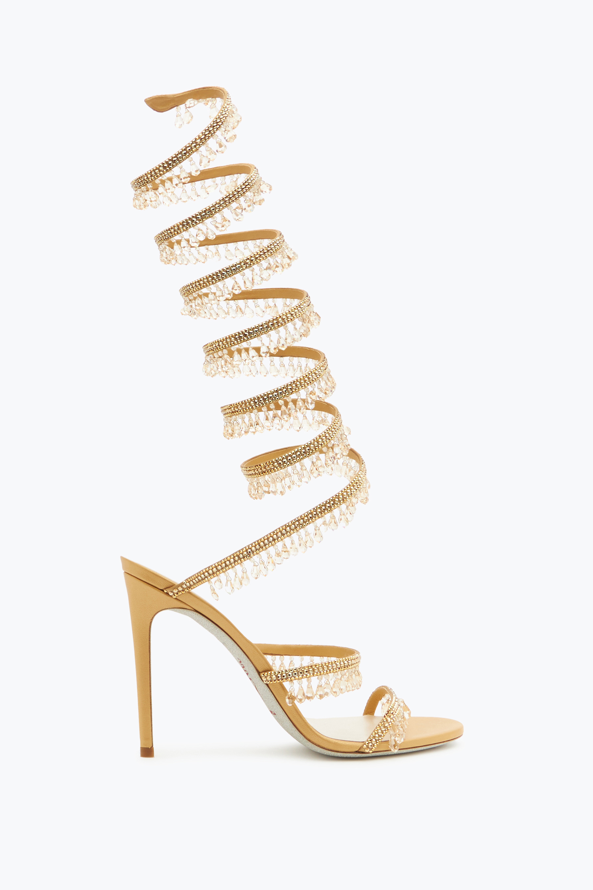 René Caovilla Chandelier Crystals Honey Sandal 105