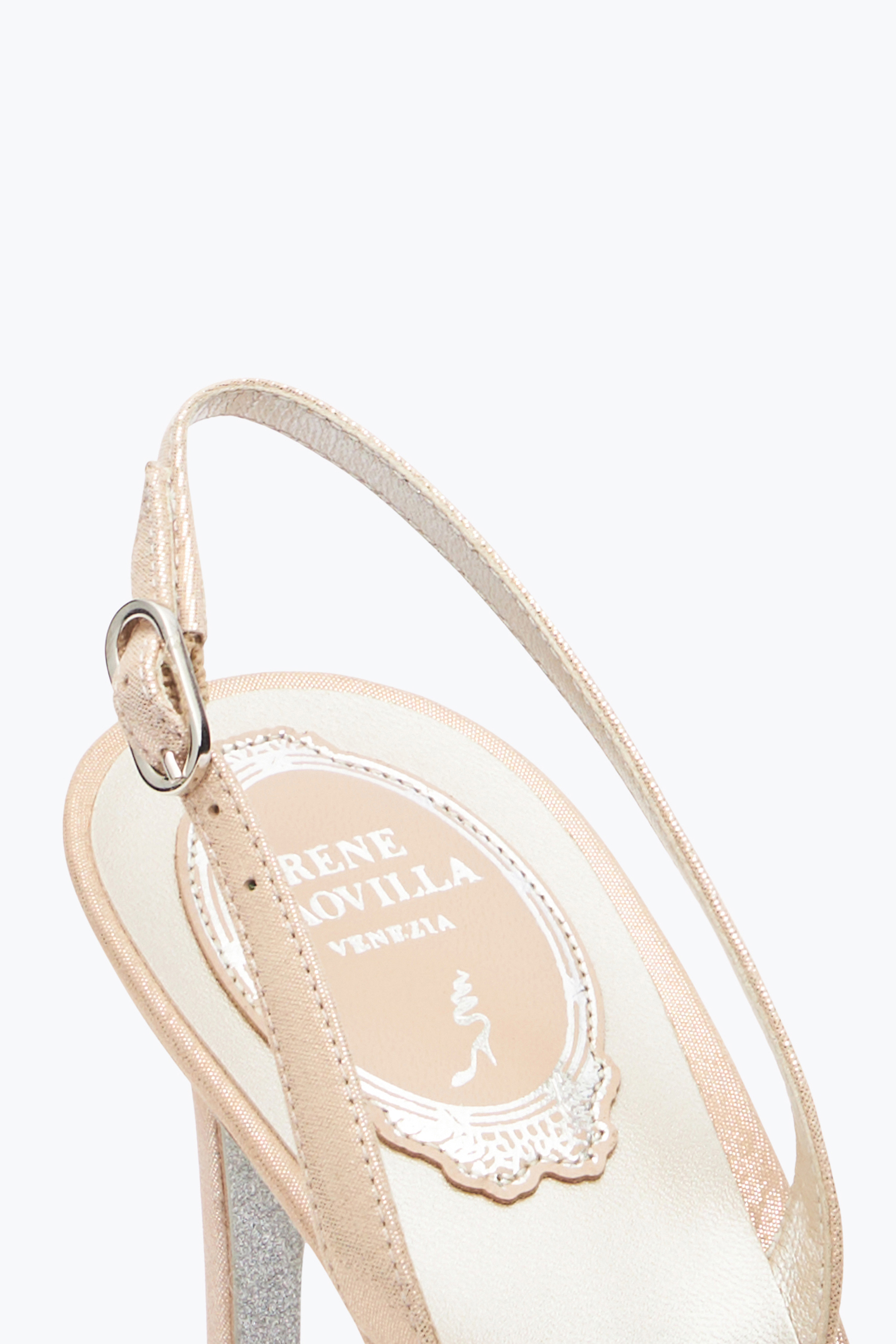 René Caovilla Cinderella Honey Slingback With Crystals 80