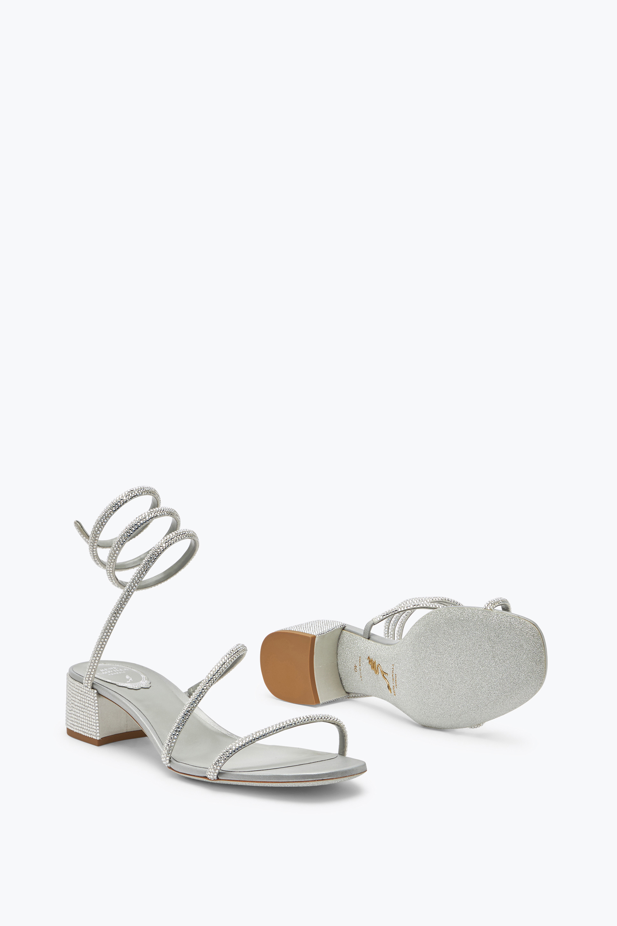 René Caovilla Cleo  Crystal Gray Sandal 35