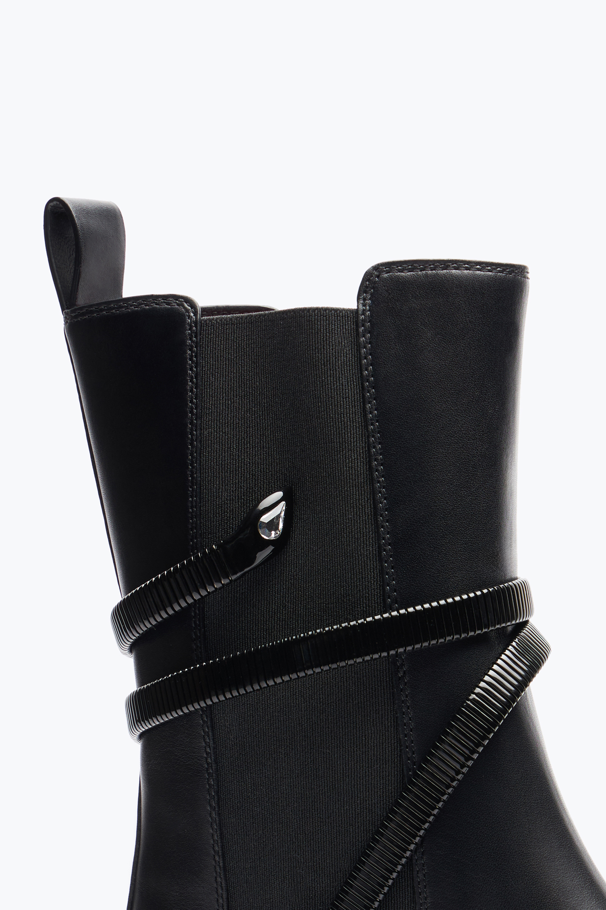 René Caovilla Juniper Black Biker Boot 45 In Black