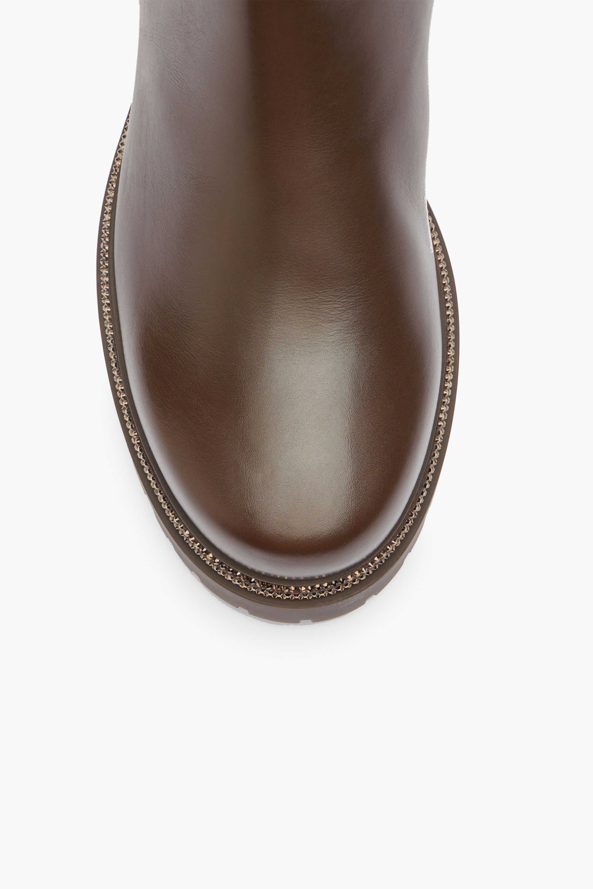 René Caovilla Cleo Crystal Chestnut Brown Bootie 25
