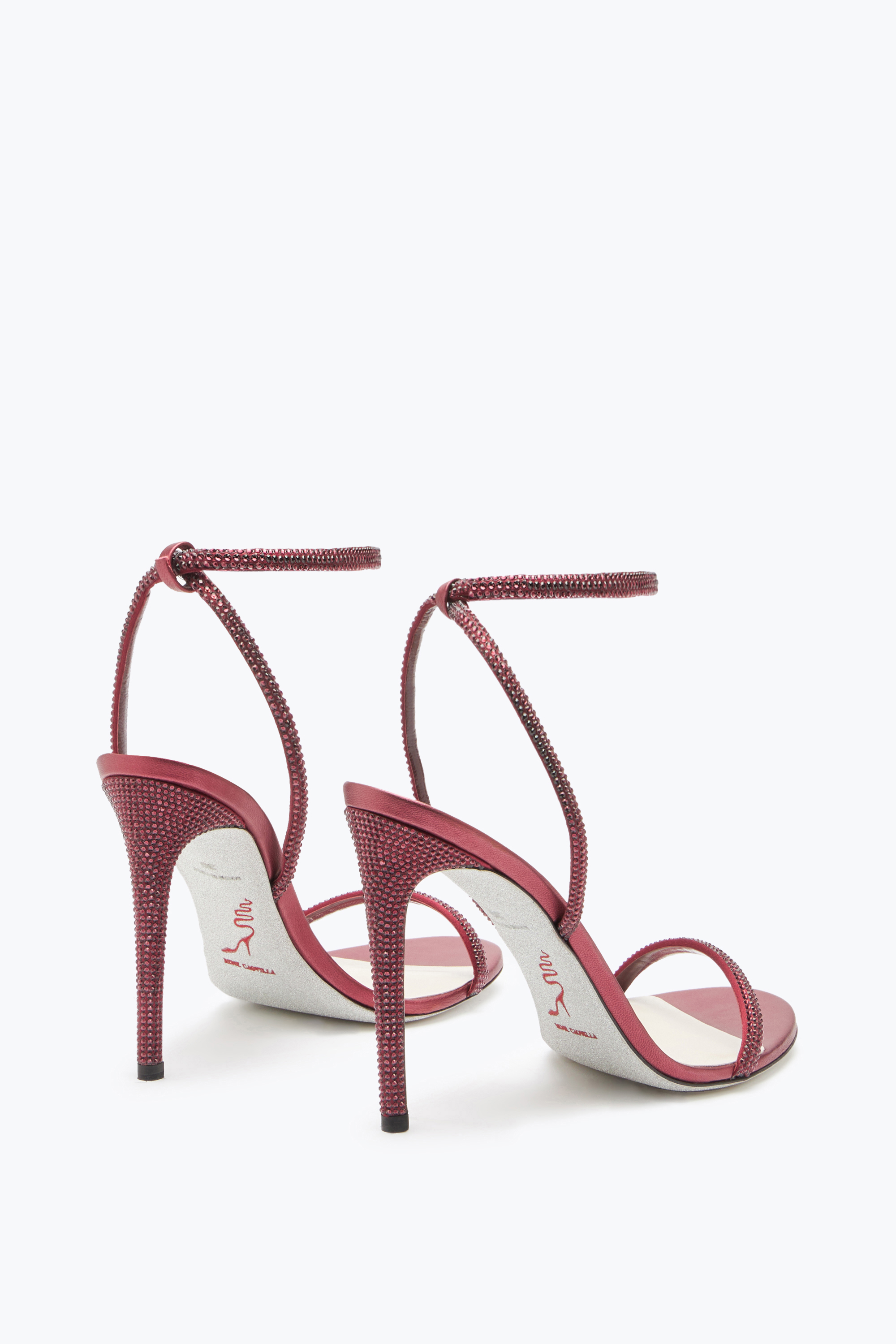 René Caovilla Ellabrita Crystal Wine Red Sandal 105