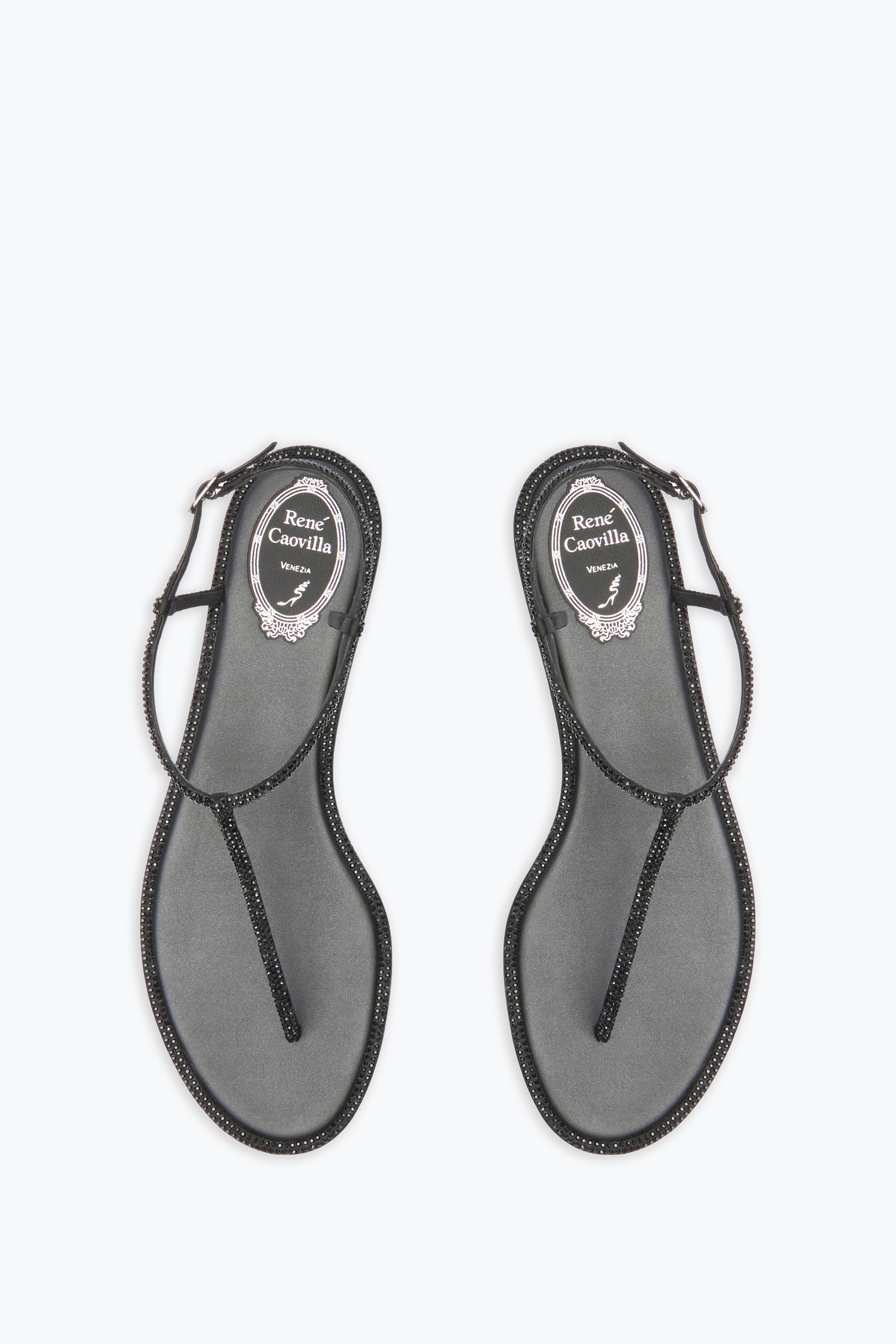 René Caovilla Rene Caovilla Diana Crystal Flat Sandals
