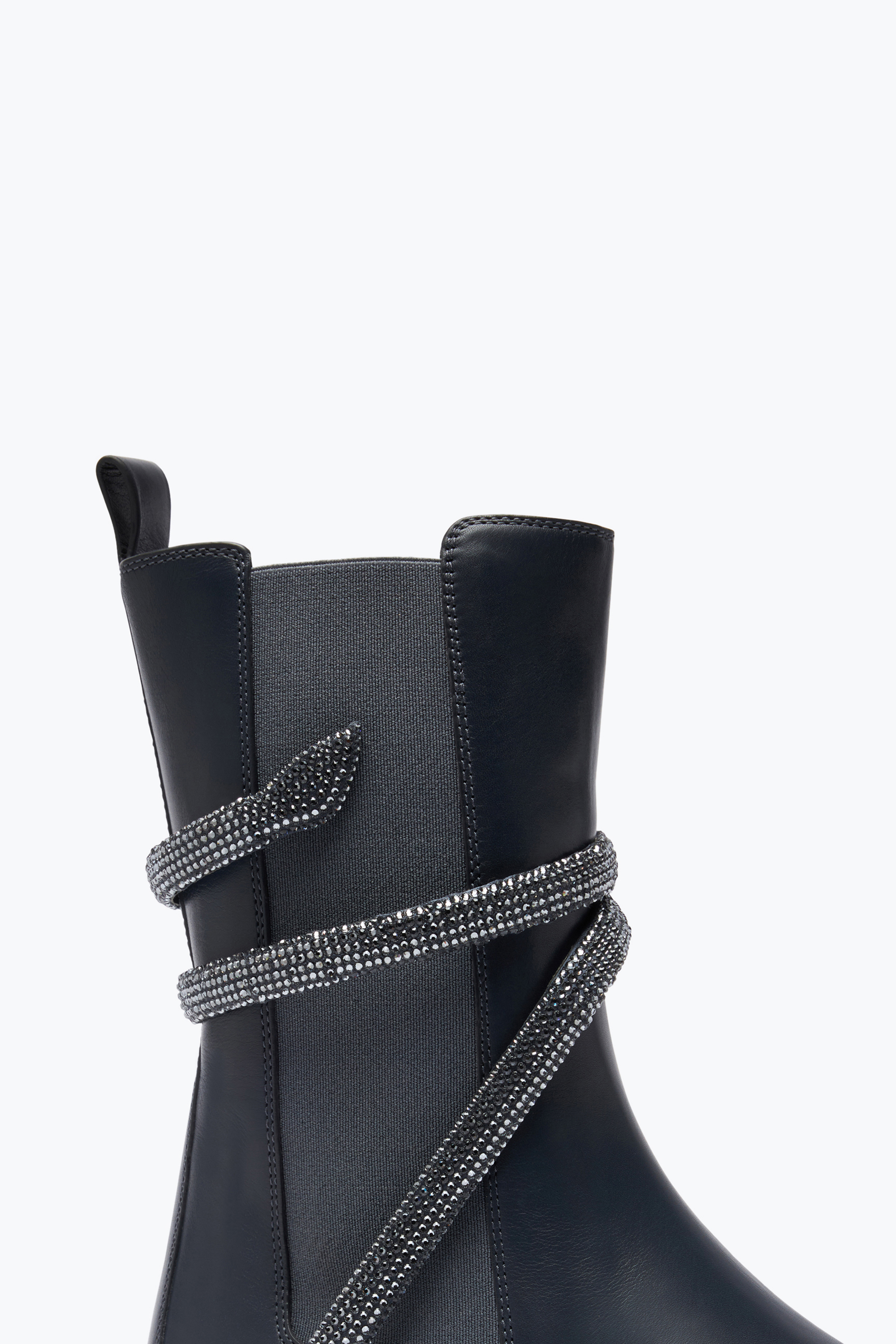 René Caovilla Cleo Crystal Black-silver Bootie 25
