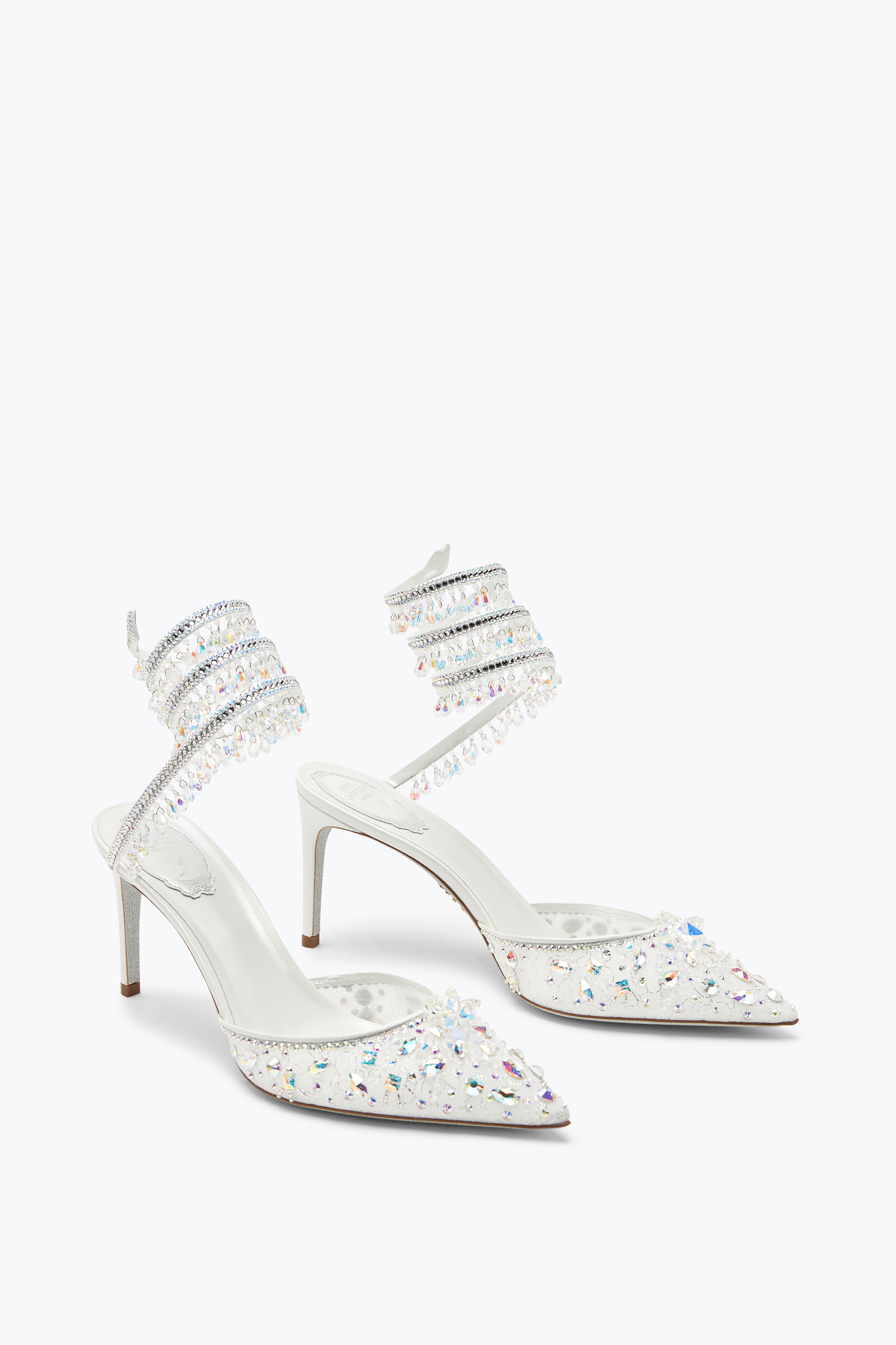 René Caovilla Chandelier White Pump 80