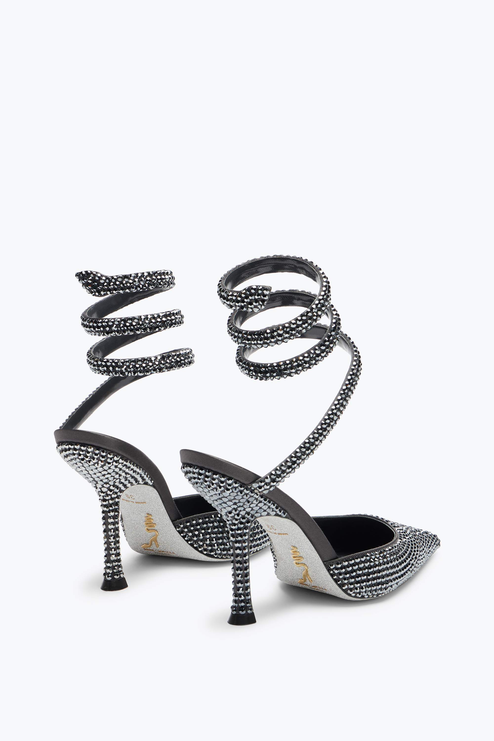 René Caovilla Cleo Anthracite Pump With Crystals 105