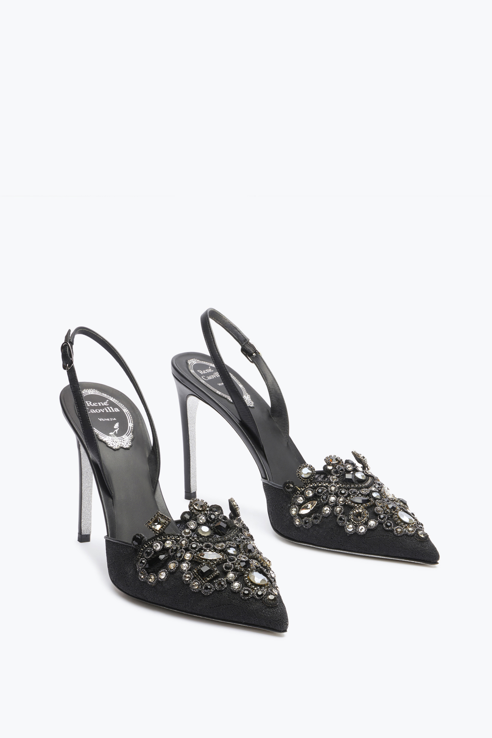 René Caovilla High-heeled Shoes With Diamond Tips