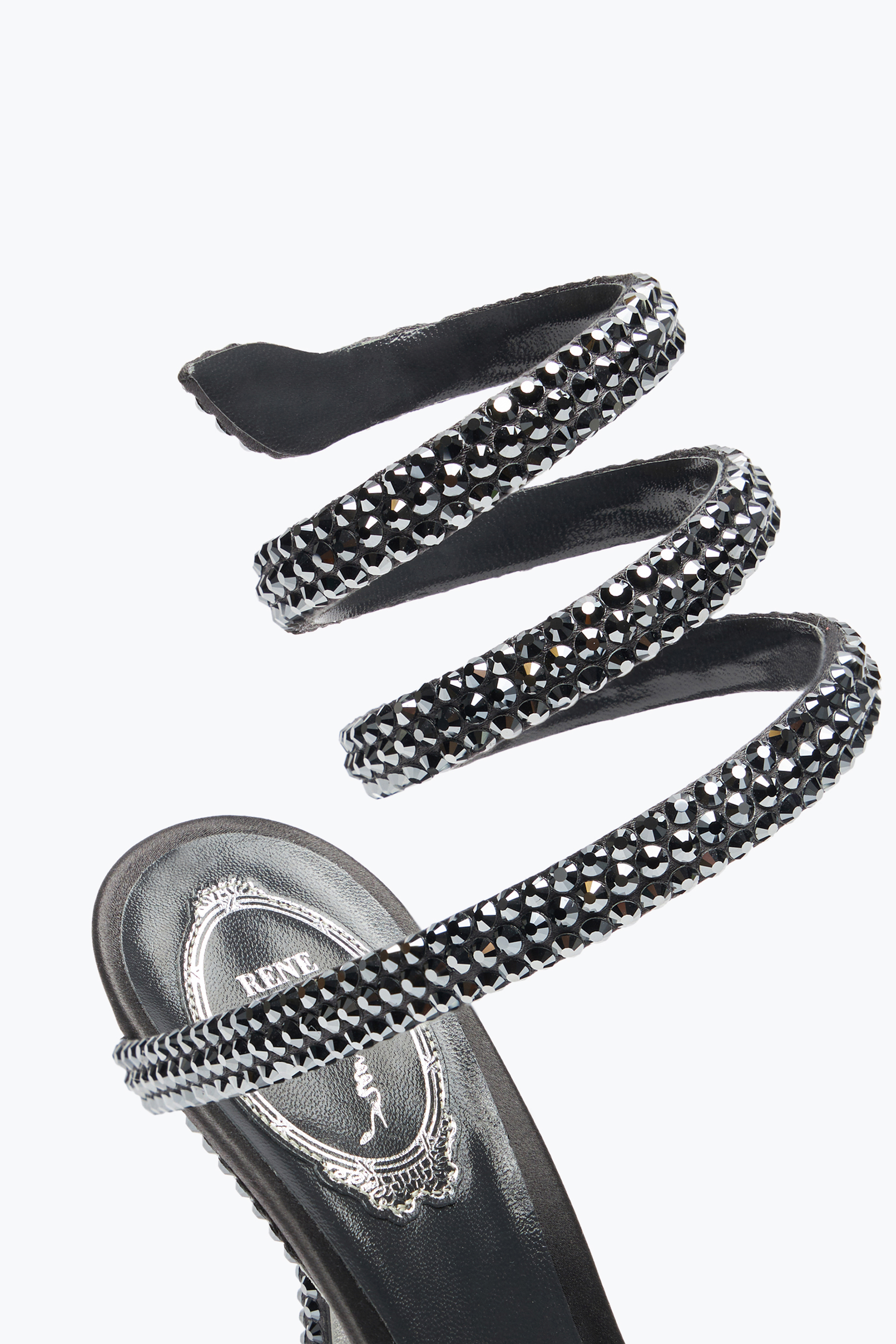 René Caovilla Cleo Anthracite Pump With Crystals 105