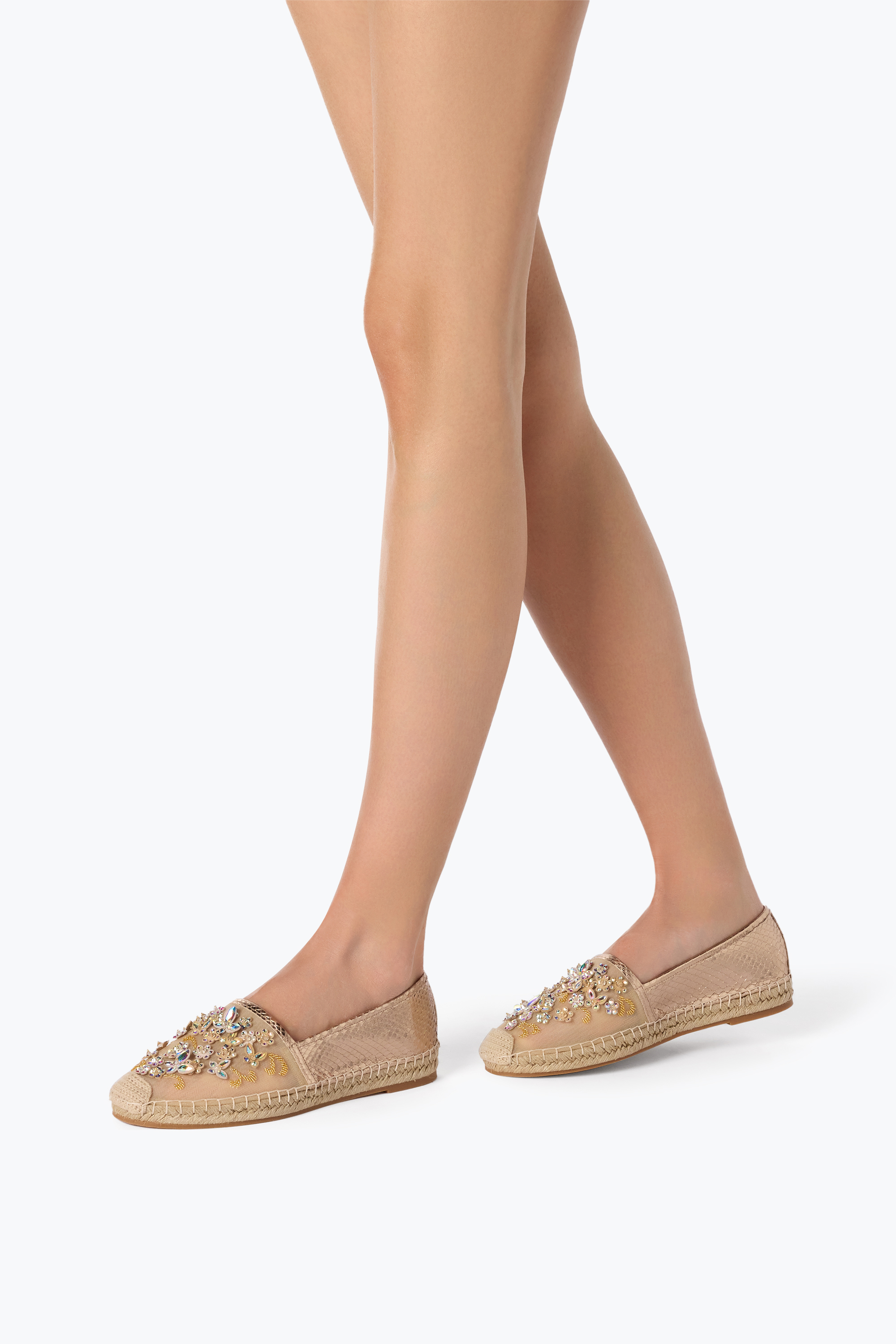 René Caovilla Eden Gold Espadrilles With Crystals 10
