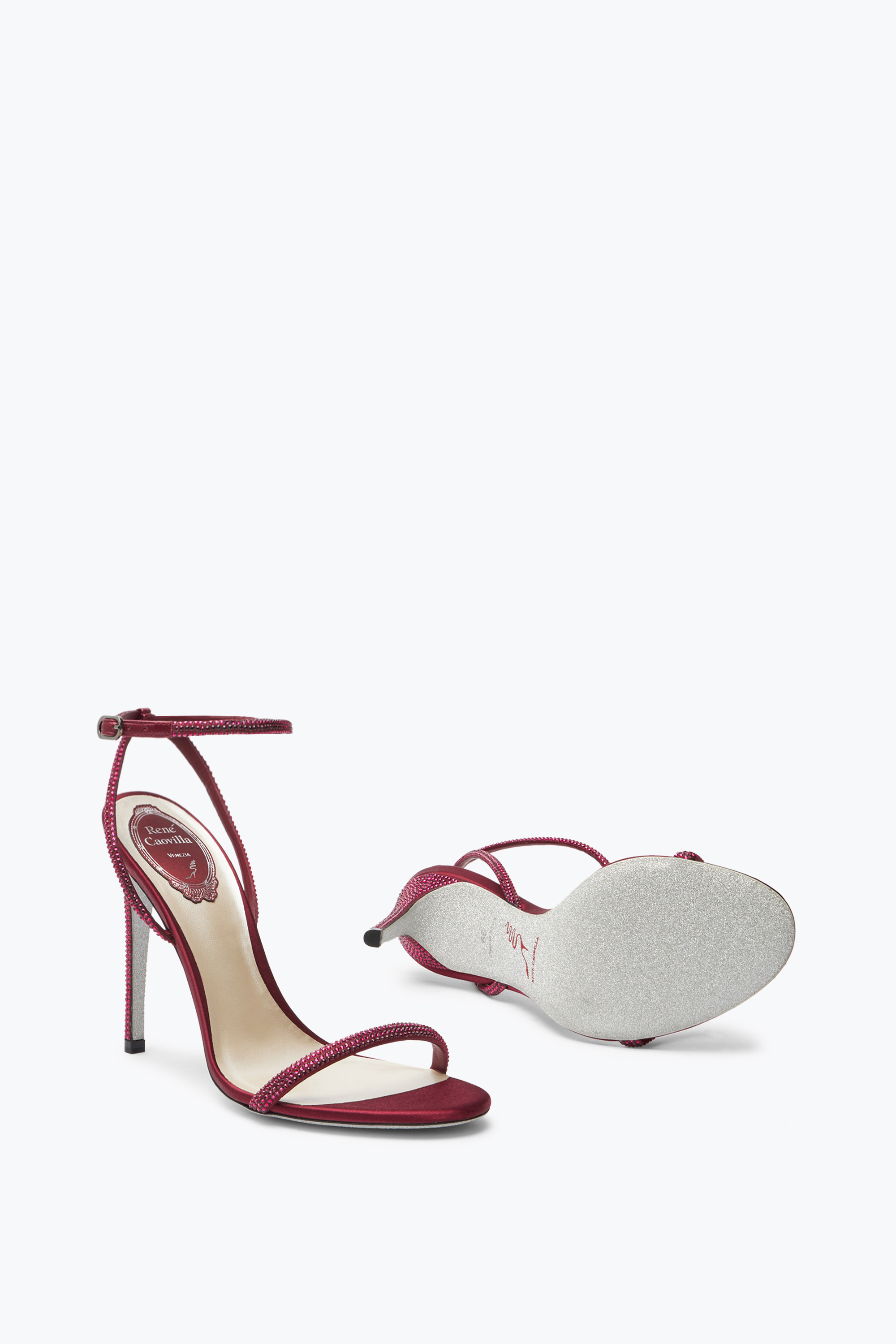 René Caovilla Ellabrita Crystal Burgundy Sandal 105