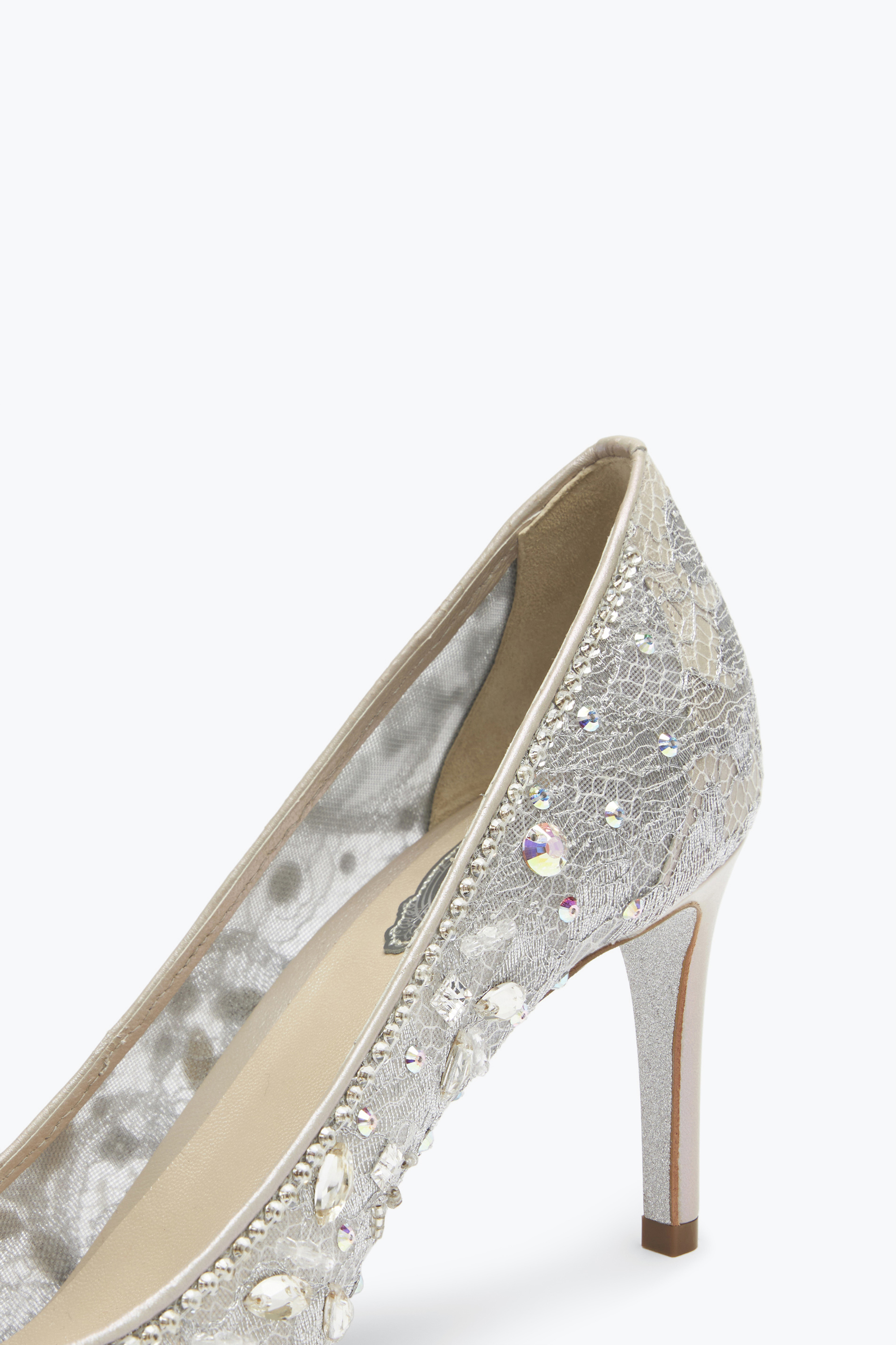 René Caovilla Grey Pointed Pumps Cinderella