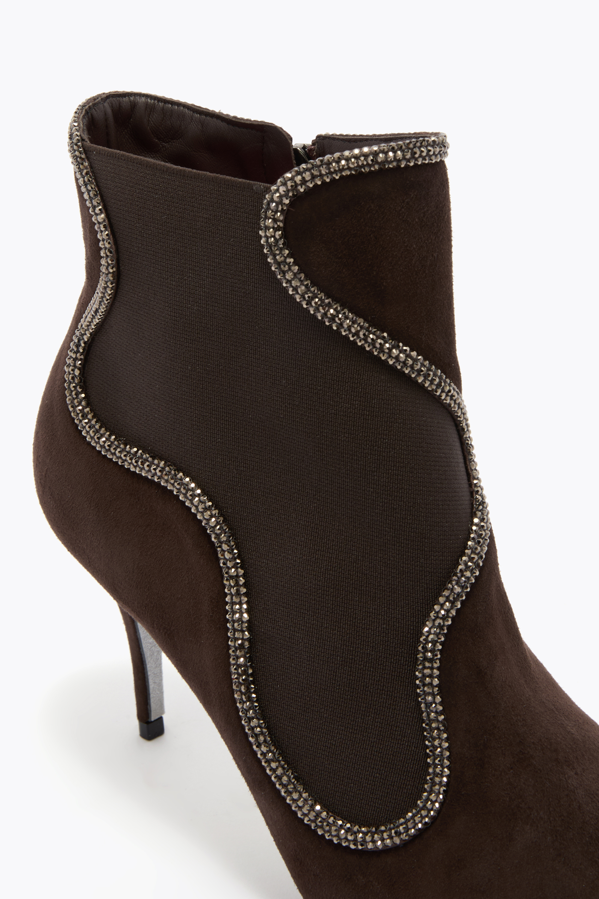 René Caovilla Onda Brown Ankle Boot 80 In Brown