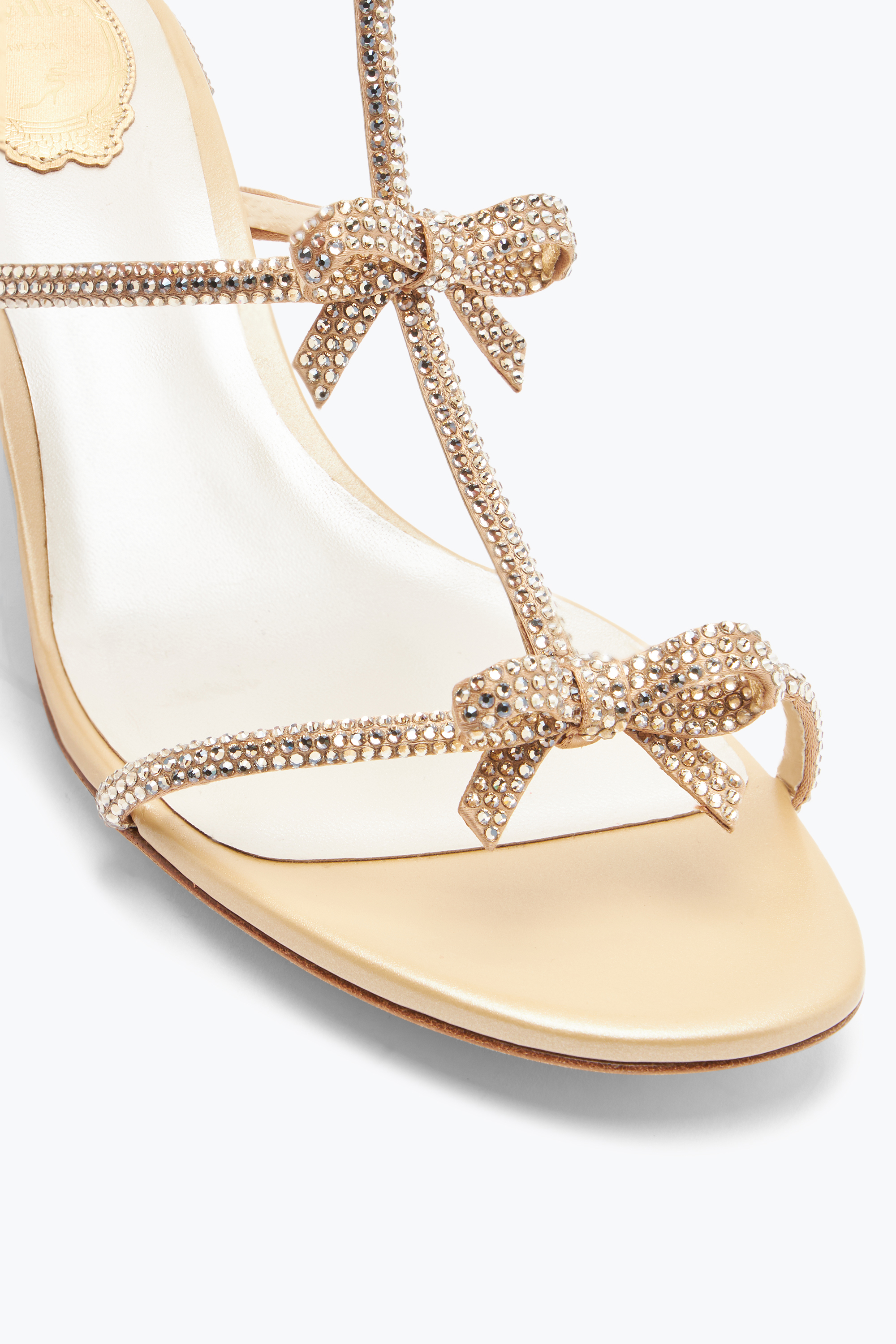 René Caovilla Caterina Crystal Beige Sandal 35
