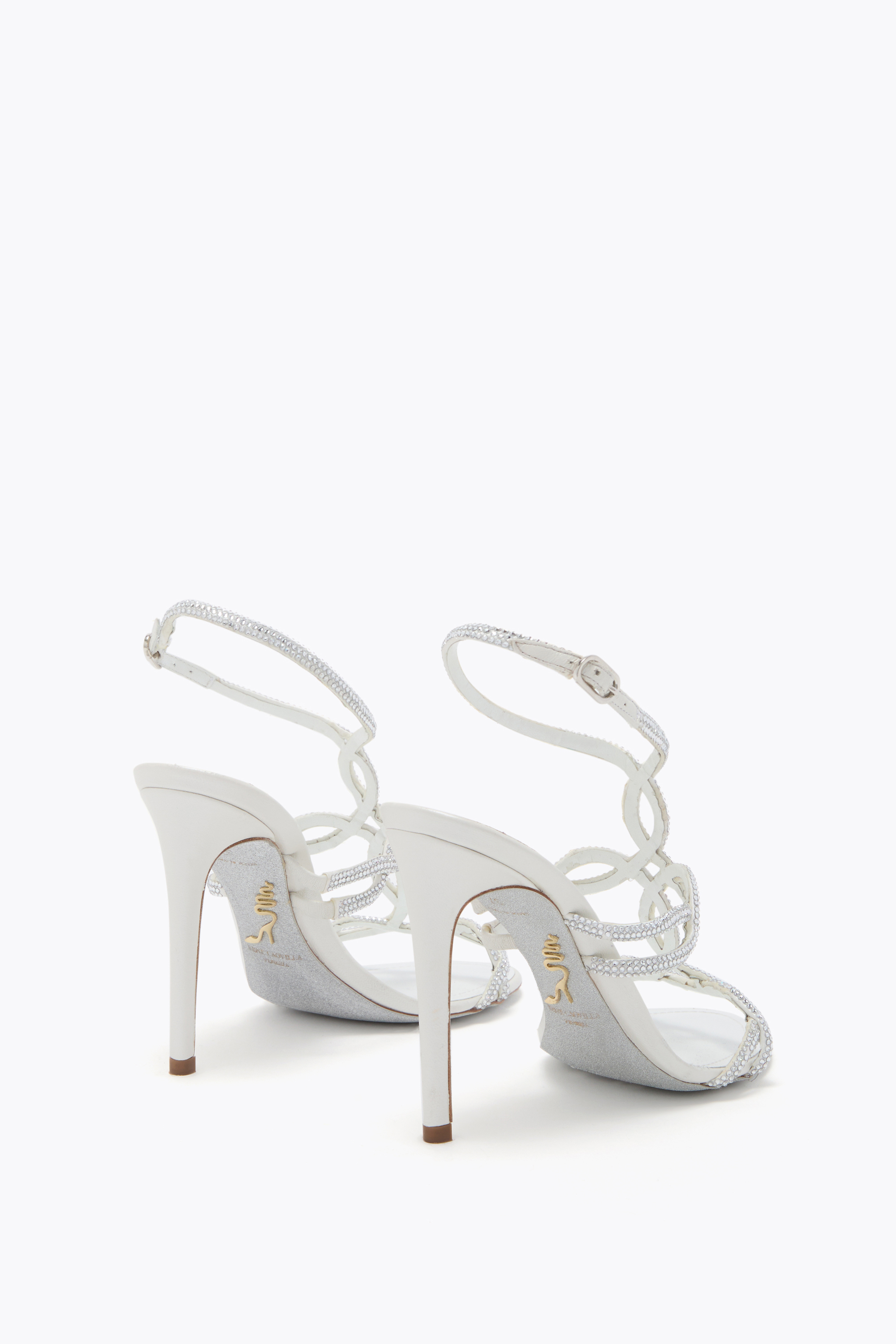 René Caovilla Dalilah White Sandal 105 In White