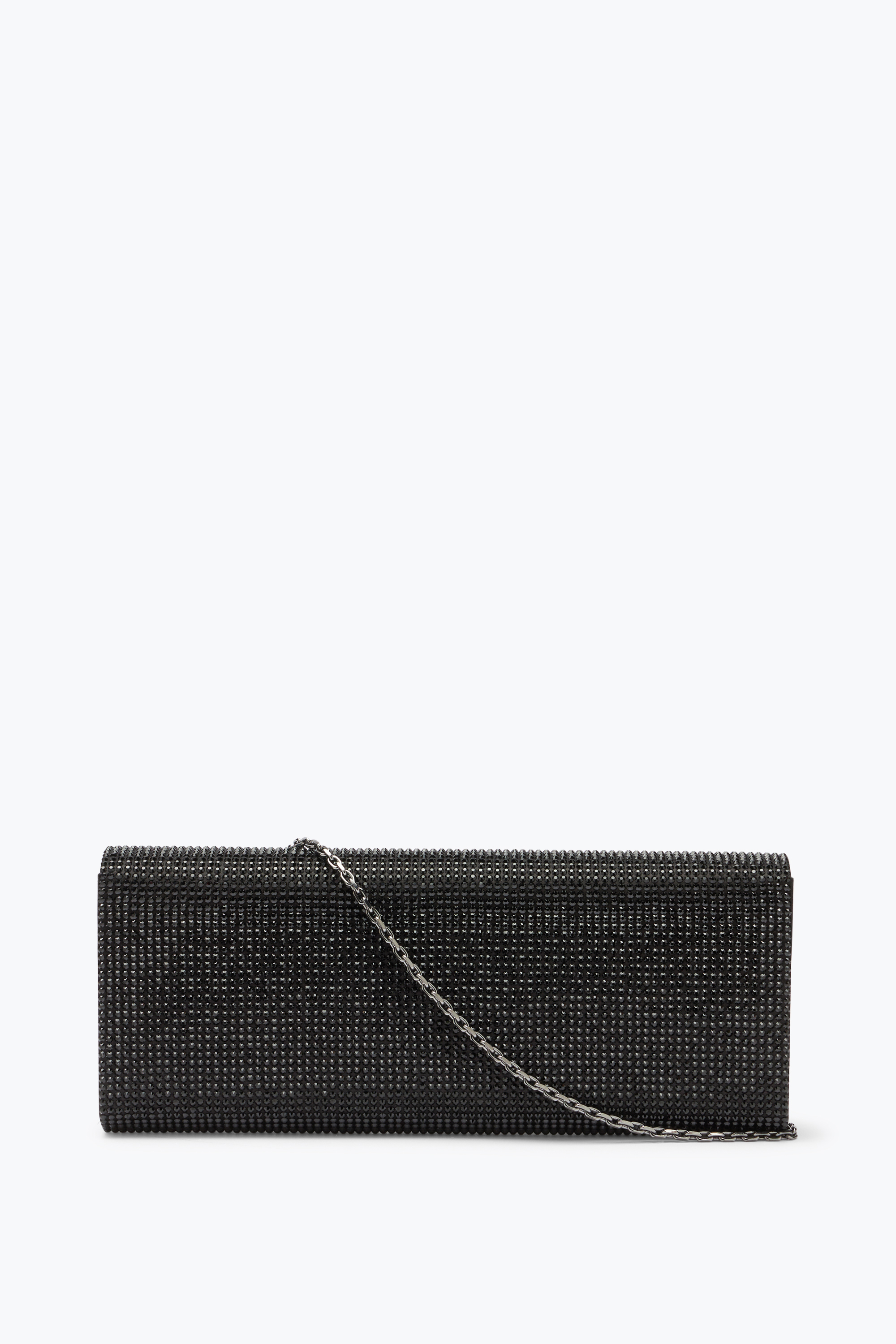 René Caovilla Zafira Black Clutch With All-over Crystals