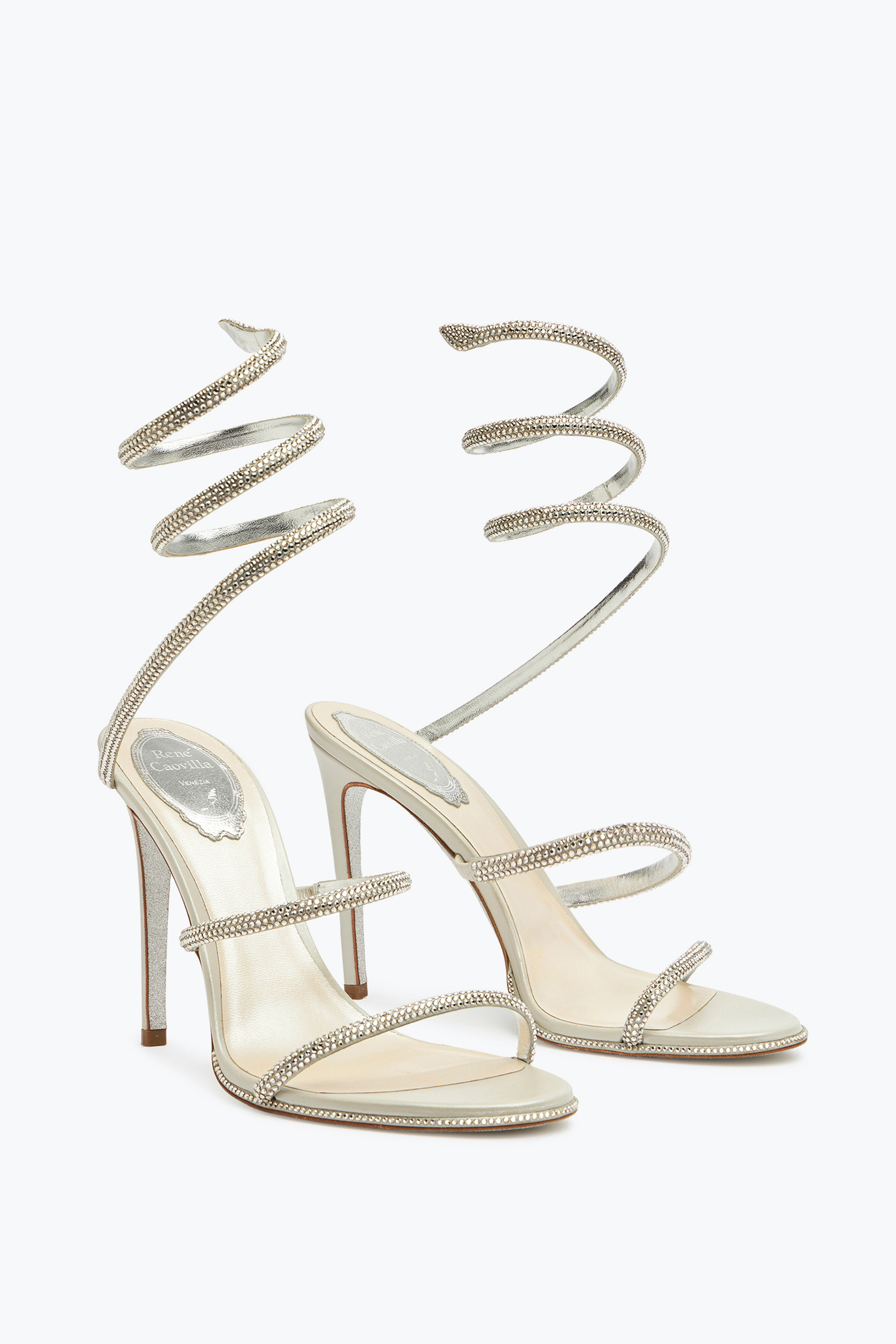 René Caovilla Cleo High-heeled Grey Sandals