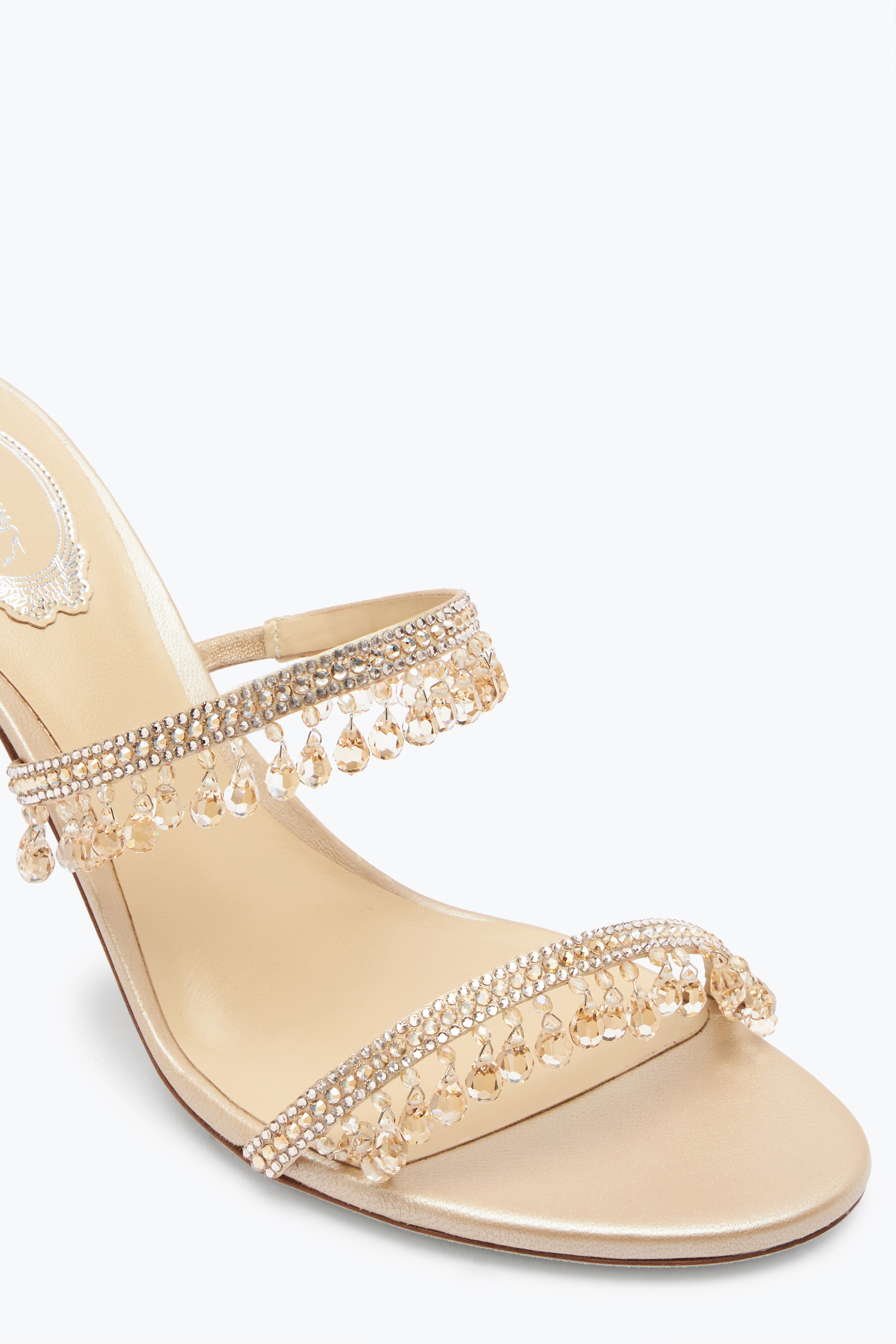 René Caovilla Satin Strass Chandelier Dual-band Sandals