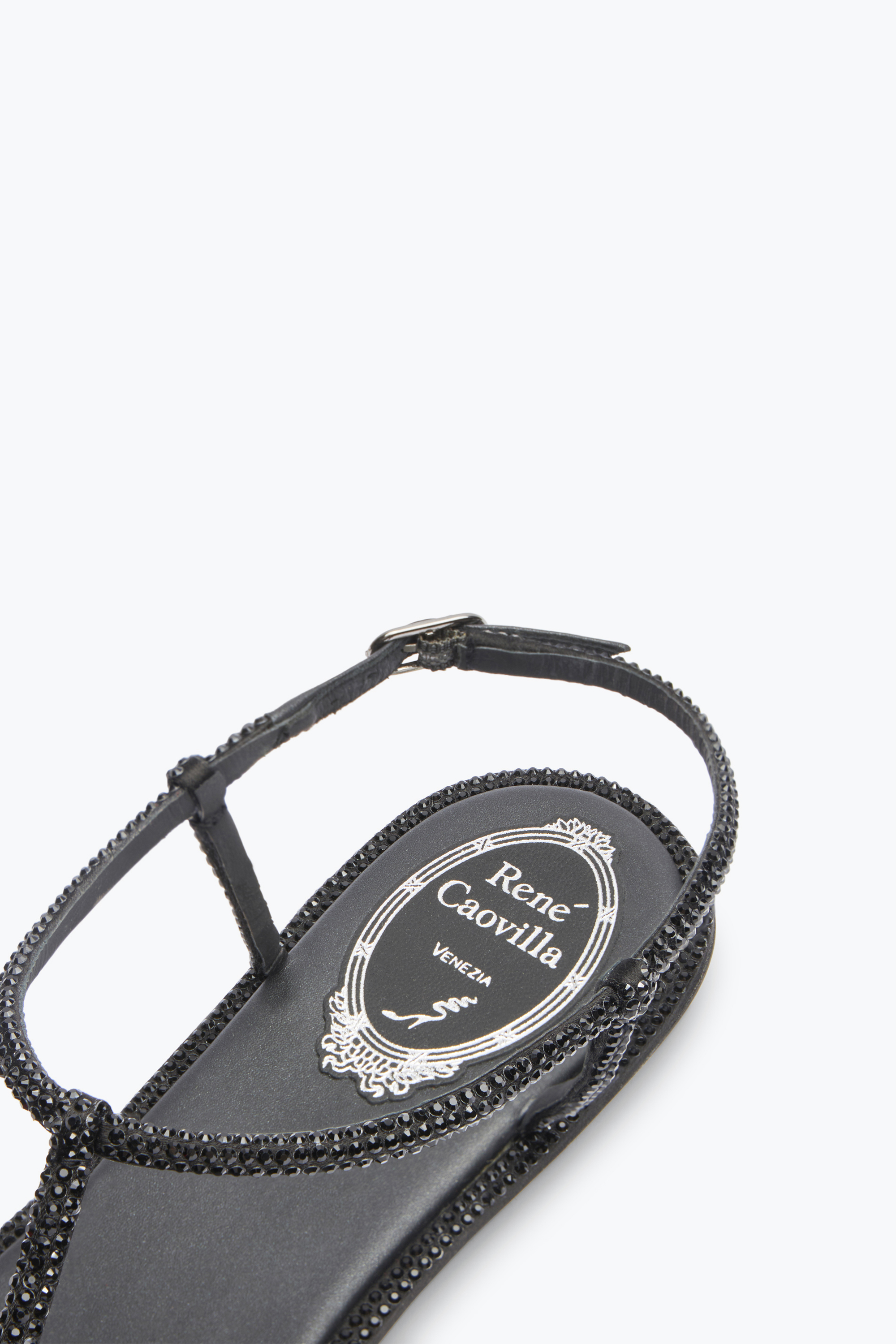 René Caovilla Rene Caovilla Diana Crystal Flat Sandals