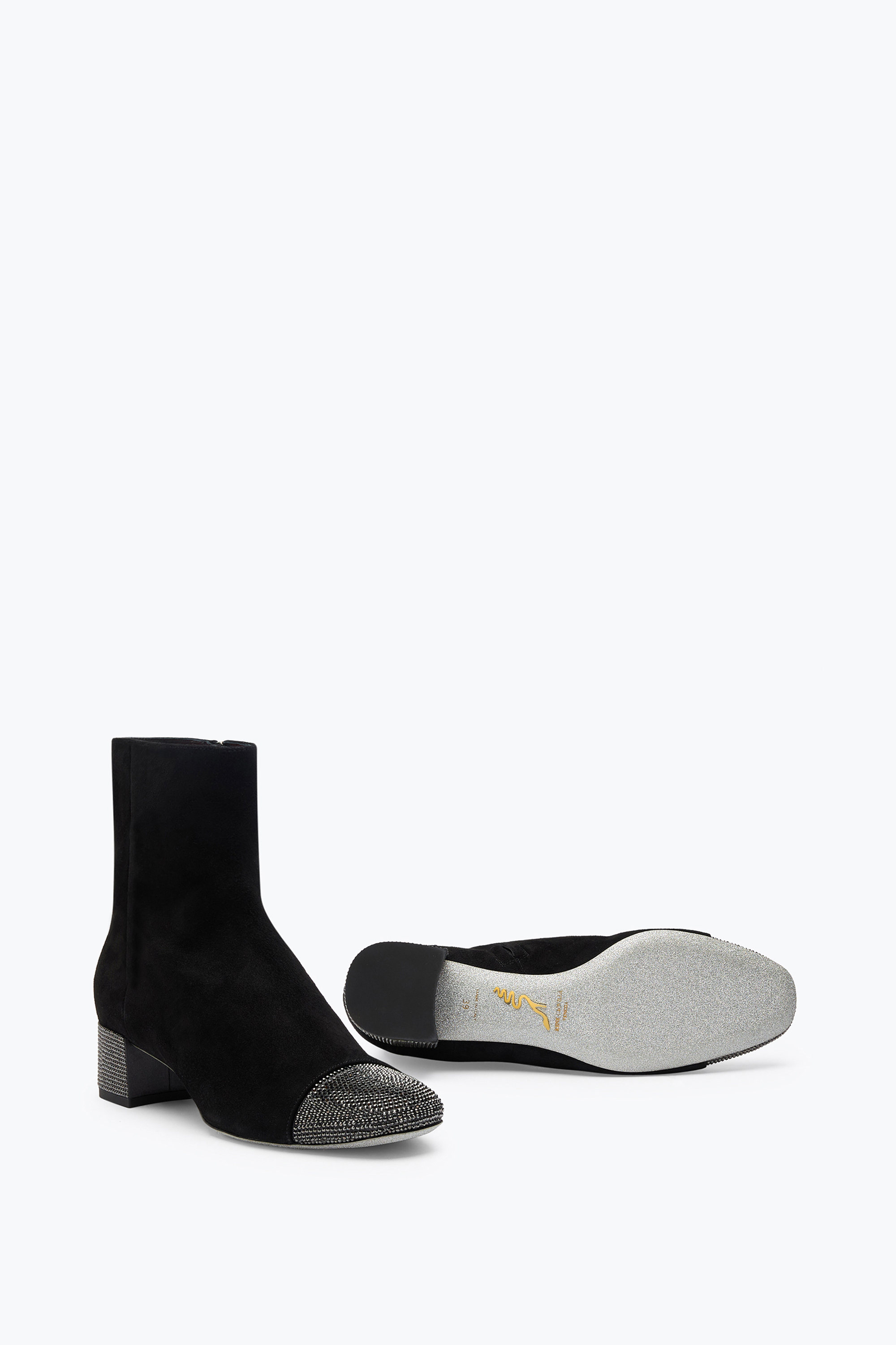 René Caovilla Bonnie Black Suede Bootie 40