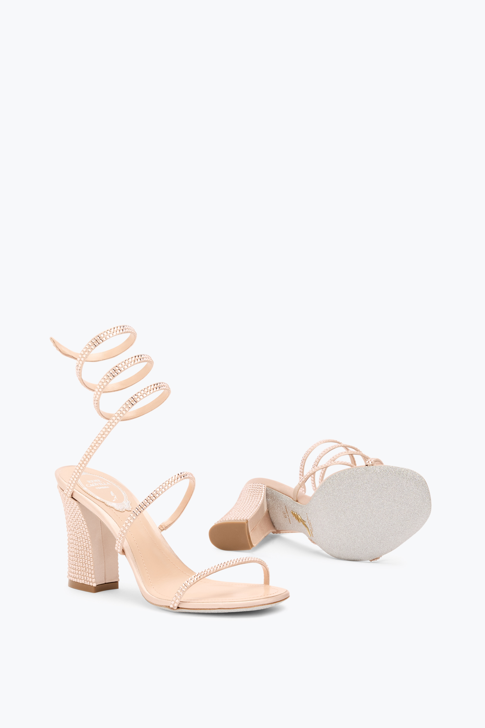 René Caovilla Cleo Nude Sandal With Soul Heel 80