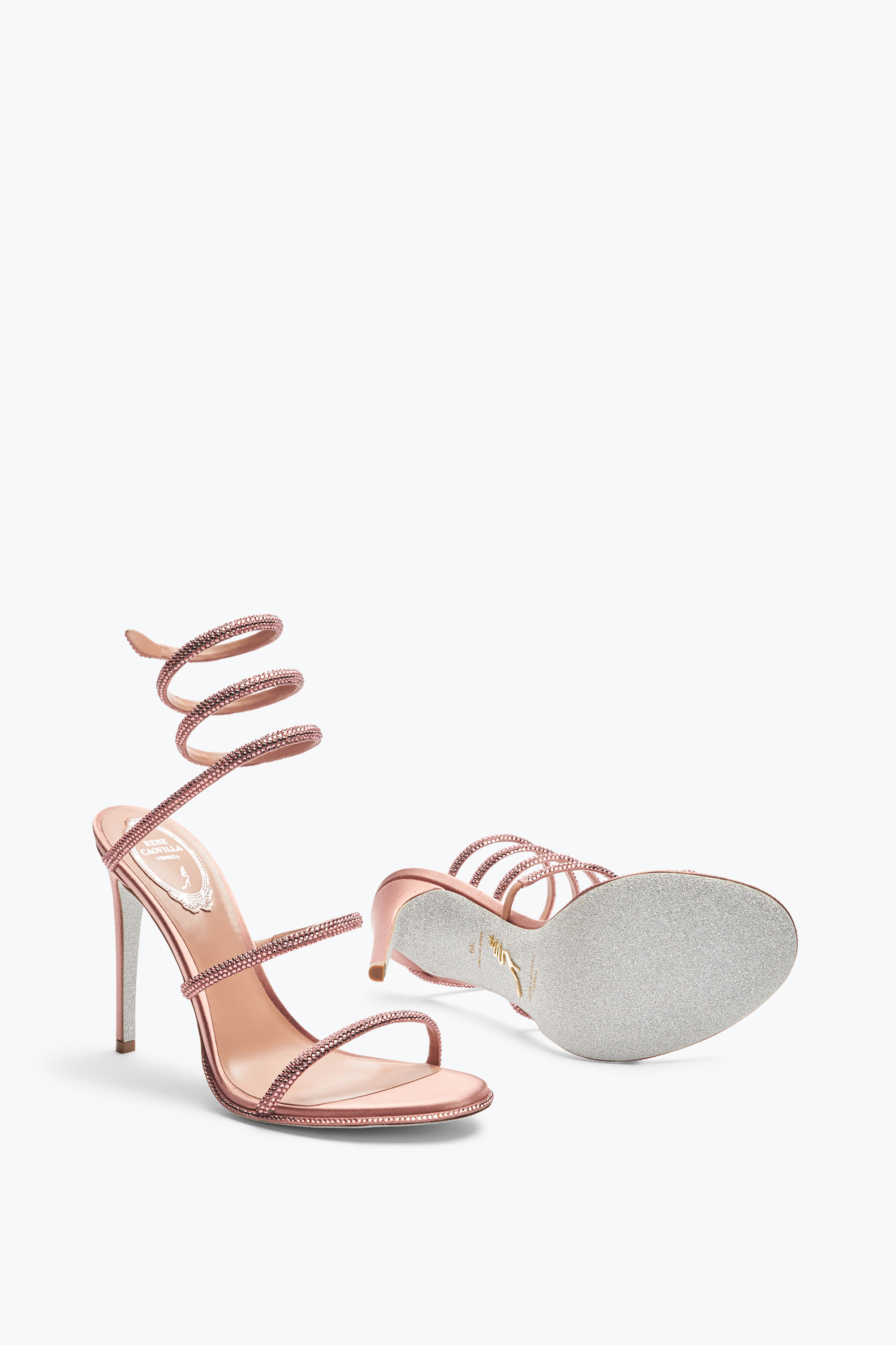 René Caovilla Cleo Rose Gold Sandal 105